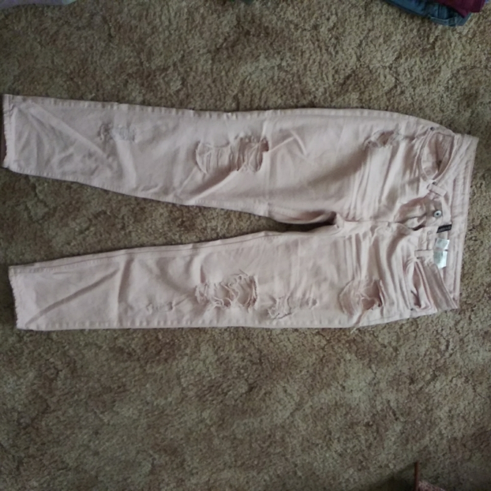 pink ripped jeans
